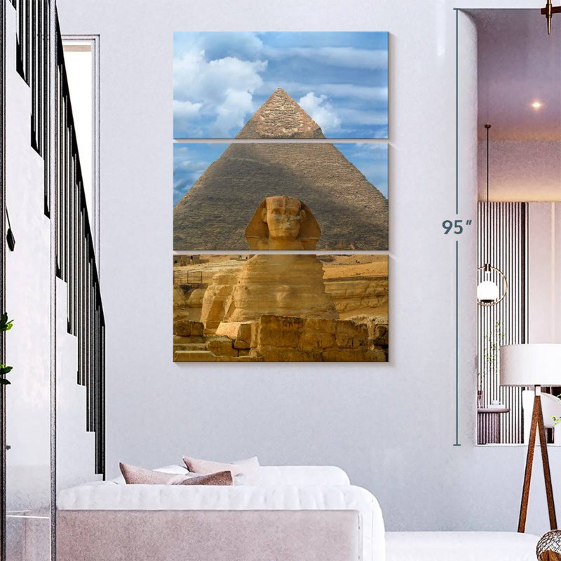 Masam Sphinx And Pyramid In Giza, 57" H x 36" W