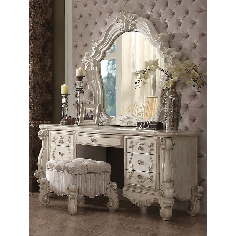 Carvajal 7-Drawer Vanity Desk with Stool | Elegant Design