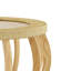 Table basse ronde en bois massif de 35,43 po avec pieds courbés et table d'appoint Boho pour la salle à manger-80198315