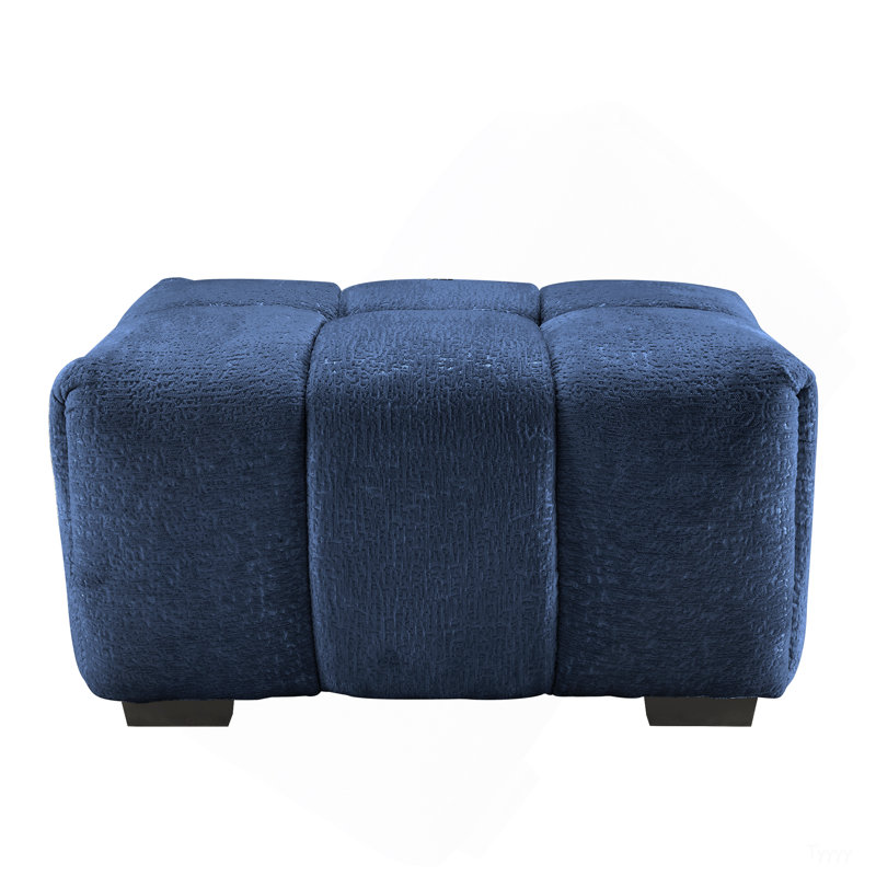 33 Sofas Blue Chenille - Ottoman, Blue