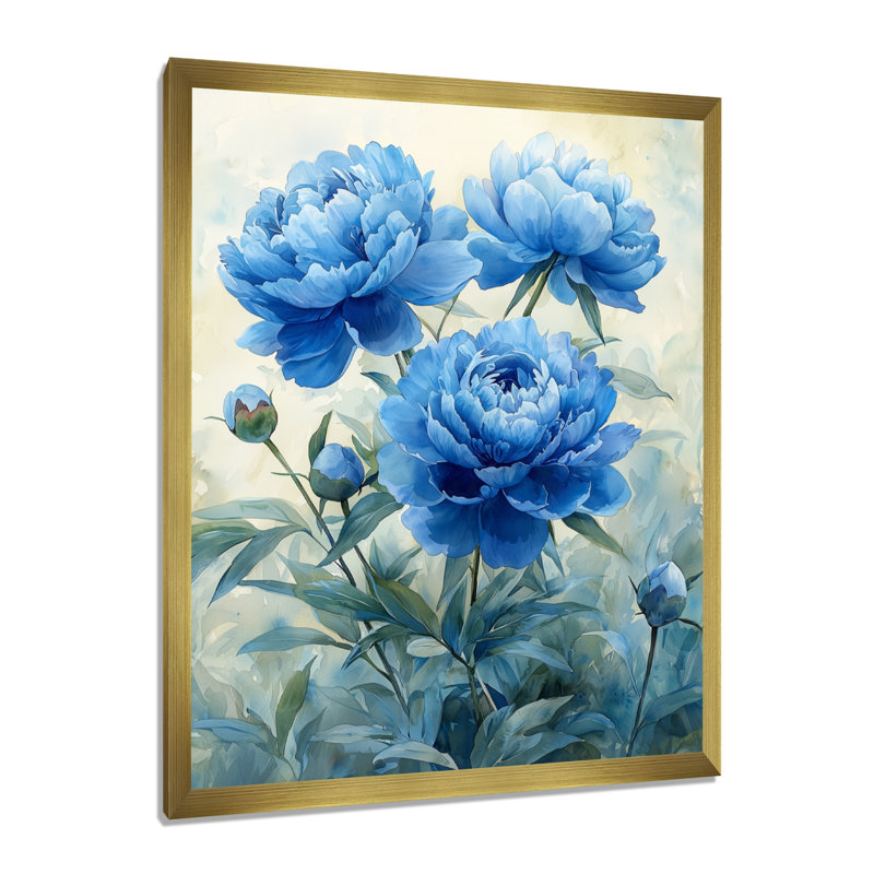 Jacquelle - salon d'art mural floral, Impression d'un seul cadre photo sans passe-partou, H 32 po x l 24 po, Doré