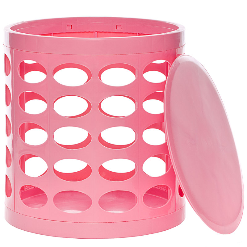  Repose-pieds rond avec rangement 16 po, Rose