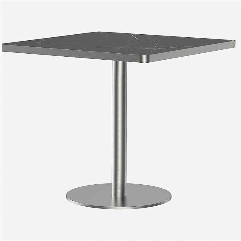 Table carrée bistro moderne tulipe 31,5 pouces avec plateau en faux marbre, facile à assembler, structure en métal robuste