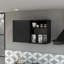 Armoire murale de cuisine noire avec 2 tablettes - facile à assembler et à installer, poignée en métal, offre un grand espace de rangement dans des tablettes latérales supplémentaires, élégante