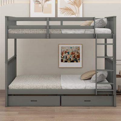 Jessena Kids Twin Over Twin Bunk Bed with Drawers