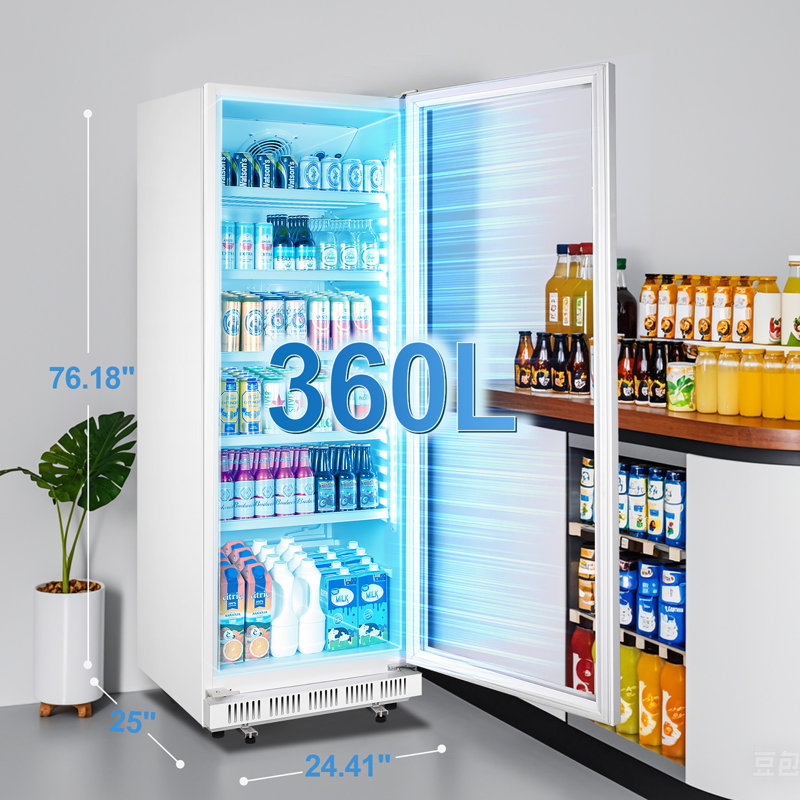 Réfrigérateur commercial 12,71 pieds cubes avec porte vitrée