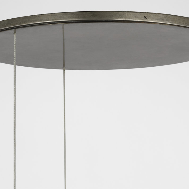 Anne-Marie Barton Armise 28" Drum Chandelier, Mottled Pewter