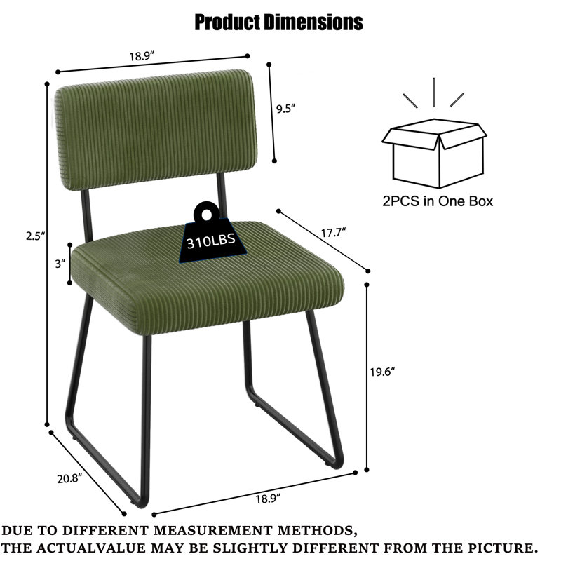 Chaise d'appoint rembourrée en velours Nikitia, Vert