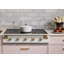 Elise 48" Induction Range Top With Antique Brass Trim-1402437141