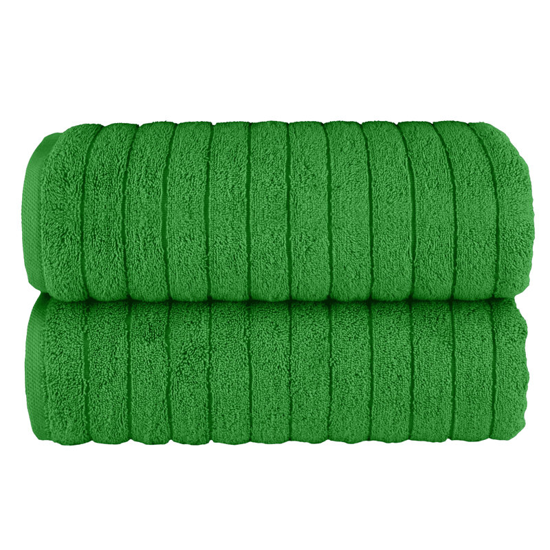Elegant Comfort 100% Turkish Cotton Corduroy Ribbed Luxury Soft 2 Pack Bath Towels 27 X 54 Inch - Ultra Plush, Absorbent, Quick Dry, Hotel Spa Quality Towels For Bathroom Essentials