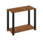 2-Tier Large Rectangle Plant Shelf, Side Table with Square Poles, for Patio