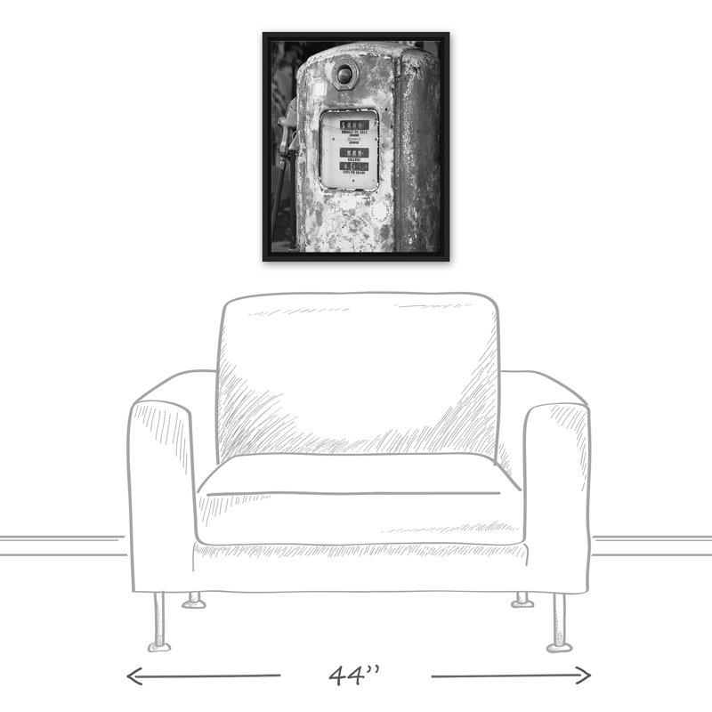 " Rustic Gas Pump ", 21.75" H x 17.75" W x 1.75" D