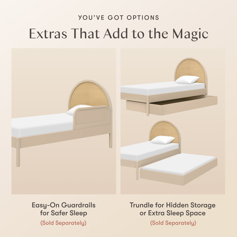Moab Full Bed, Twin, Taupe/Ash
