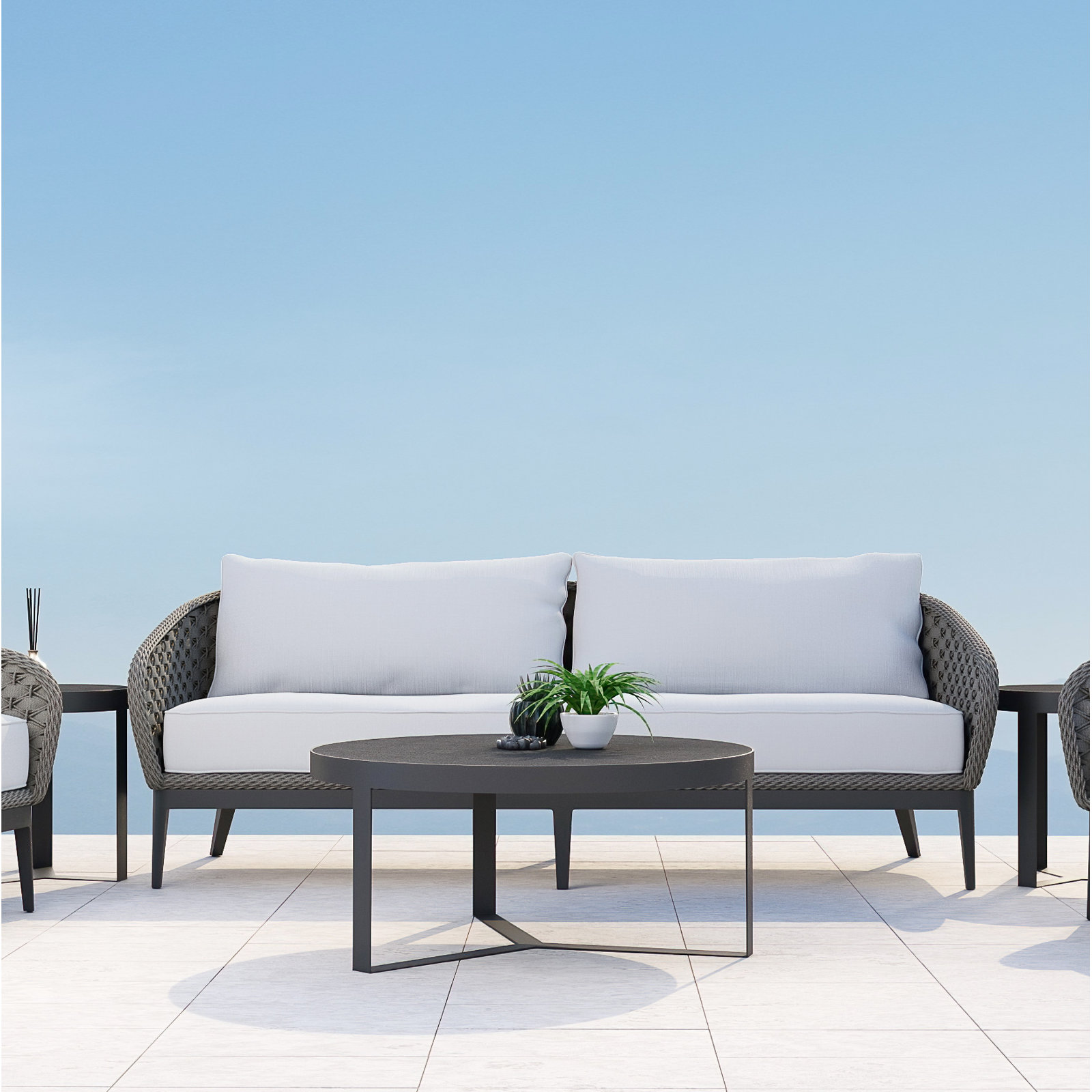 Aberdeen 87" Sunbrella® Patio Sofa, Echo Ash Sunbrella®