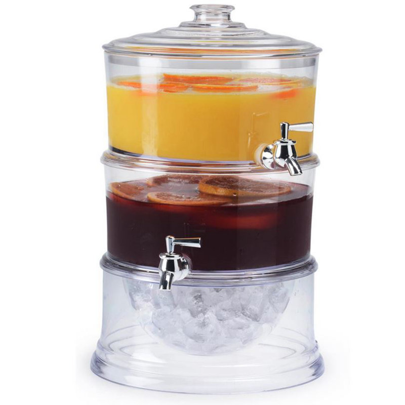 Dispenser, Acrylic Beverage Dual with Ice Comp. Countertop, Hospitality, Hotel