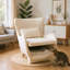 Chaise pour animal de compagnie, ovale, en velours blanc, simple, ergonomique, inclinable et confortable-1933697172