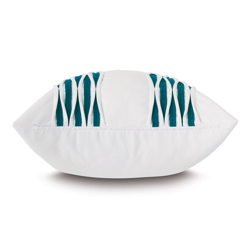 Tamaya Square Indoor/Outdoor Pillow Cover & Insert, Wicking Cloud/Teal