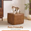 Repose-pieds carré en cuir véritable avec repose-pieds-130136412