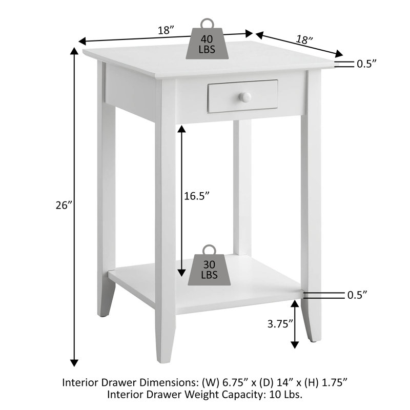 Table de bout avec rangement Carbin, Cerisier