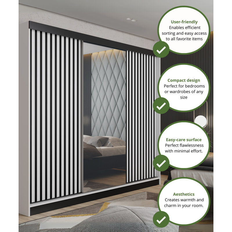 Alnita 3 Door Wardrobe, White