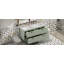 Ensemble de meuble-lavabo mural 48 po de style moderne avec deux lavabos séparés (double), deux lavabos en céramique, 4 tiroirs, idéal pour les petites salles de bain-822532829