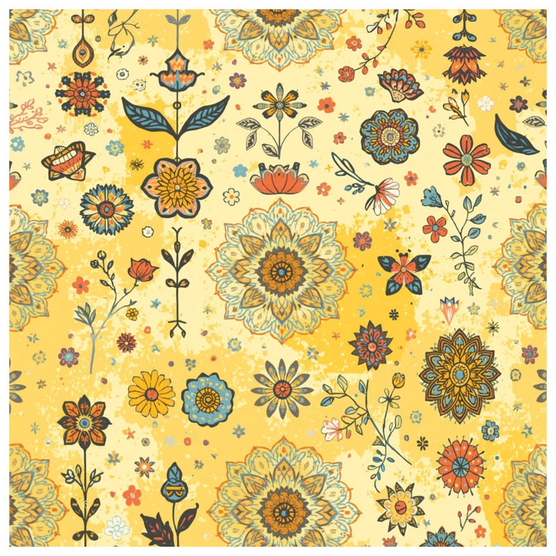 Mandala Floral Pattern Double Sided Throw Pillows, 26 x 26 inches