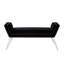 Banc rembourré en velours noir et transparent 45 po Turner-515376506