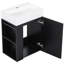Meuble-lavabo mural moderne avec lavabo en céramique et rangement-617841914