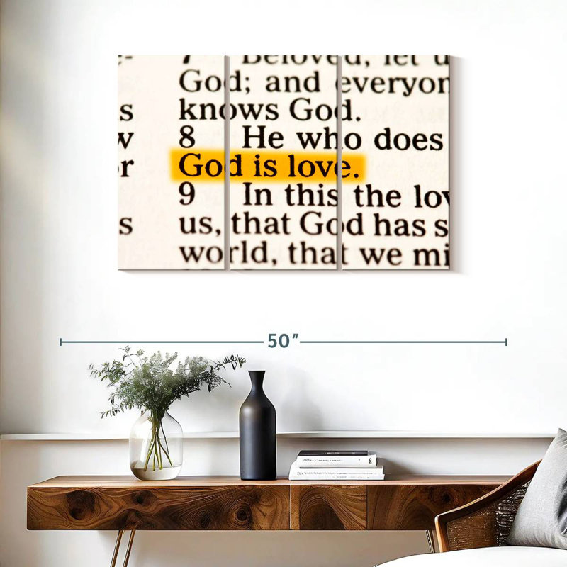 Tergel God Is Love, typographie, H 24 po x l 38 po