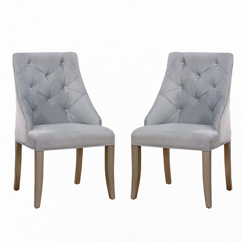 Ensemble de 2 chaises d'appoint rembourrées Flannelette