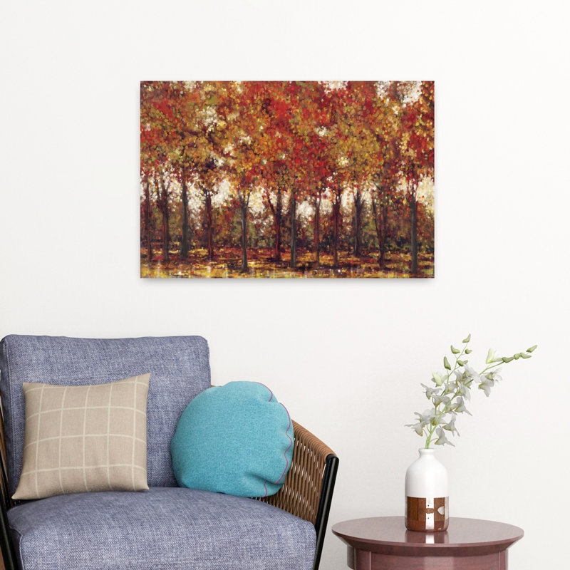 Bordeaux, arbres, serein, tranquille, paysage abstrait, art naturel, H 16 po x l 24 po