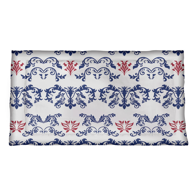 Taie décorative New York, Microfibre, Très grand, Blanc / Bleu / Rouge