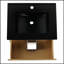 Meuble-lavabo mural 24 po avec lavabo en céramique noire et 2 tiroirs à fermeture en douceur, parfait pour les salles de bain modernes-2093096786