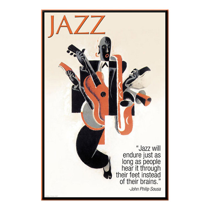 « jazz » par wilbur pierce-impression publicitaire, H 30 po x l 20 po