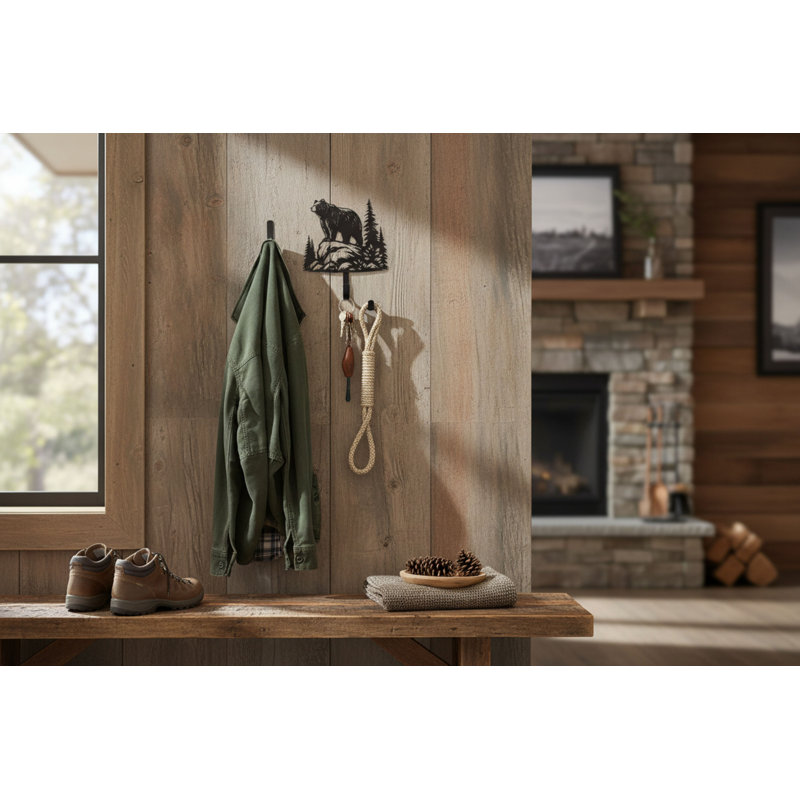 BEAR ON ROCK HOOK
