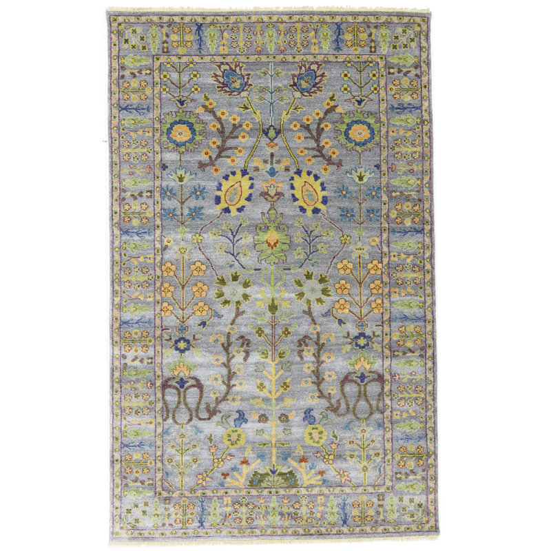Tapis de couloir oriental Oushak Chobi, Rectangle 4 pi 10 po x 7 pi 10 po