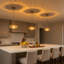 Suspension Art Déco moderne à une lumière en verre côtelé, luminaire suspendu en laiton antique de style OVNI avec cordon ajustable pour îlot de cuisine