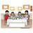 Personalized Name That Toon Family Dinner -  2 boys Rhinestone Bordered Key Chain-106949748