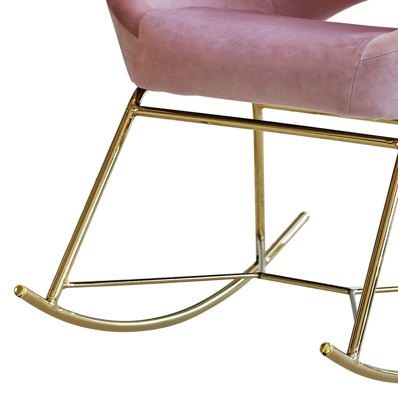 Chaise berçante Pecora, Bois de rose / laiton