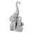 18.25''H Resin Mother and Baby Elephant Statue