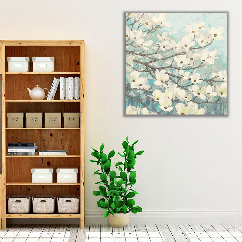 Dogwood Blossoms II - reproduction d'art sur toile, H 16 po x l 16 po