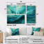 Turquoise Tranquility V - ensemble de 4 reproductions d'art moderne sur toile-268121417-268121416