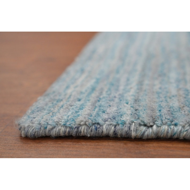 Tapis bleu fait à la main de style Gabbeh 8 x 8