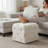 19-Inch Square Tufted Ottoman Footstool, Upholstered Cube Pouf With Button Tufting For Living Room, Bedroom (Multiple Fabrics)-1952717348