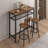 Bar table, equipped with 2 bar stools with backrest and partition