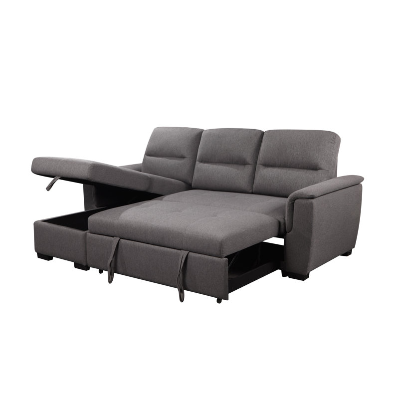 Canapé-lit et chaise longue réversible de 90 po Cheridon, 100% polyester gris