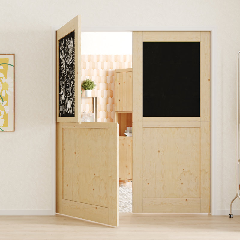 Tableau noir de la porte hollandaise facile à nettoyer sans quincaillerie incluse, 72 po x 80 po, 2