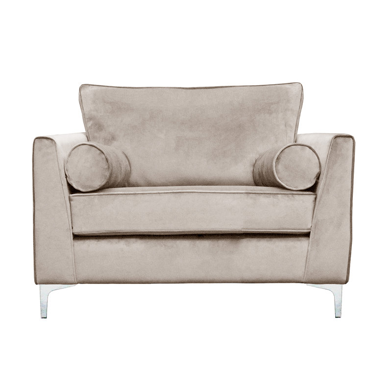 Giancarlo 2 Seater Velvet Loveseat, Mink