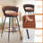 Sabiye 28" Counter Height Bar Stools Set of 4 - 360° Swivel with Suede Fabric & Modern Woven Design, Backrest & Footrest for Kitchen Cafe Pub-1903988954