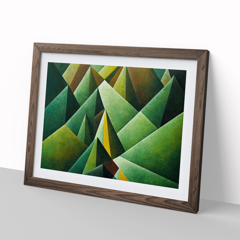 Fascinating Abstract Forest - Single Picture Frame Print, 46cm H x 64cm W x 2cm D, Walnut